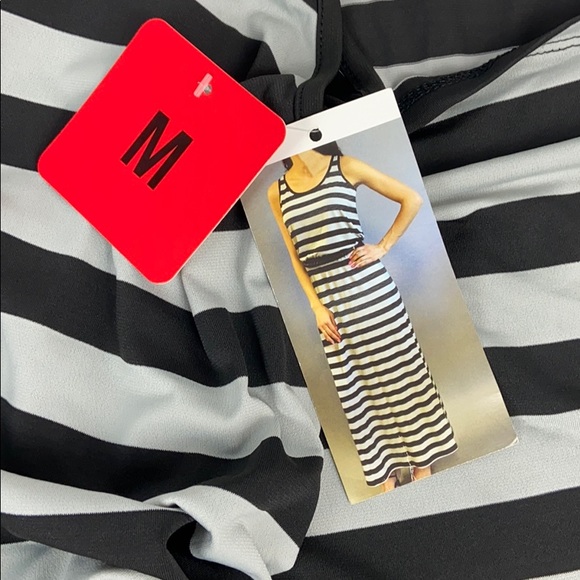 FEVER sz Medium Striped Belted Maxi Dress - Picture 5 of 6